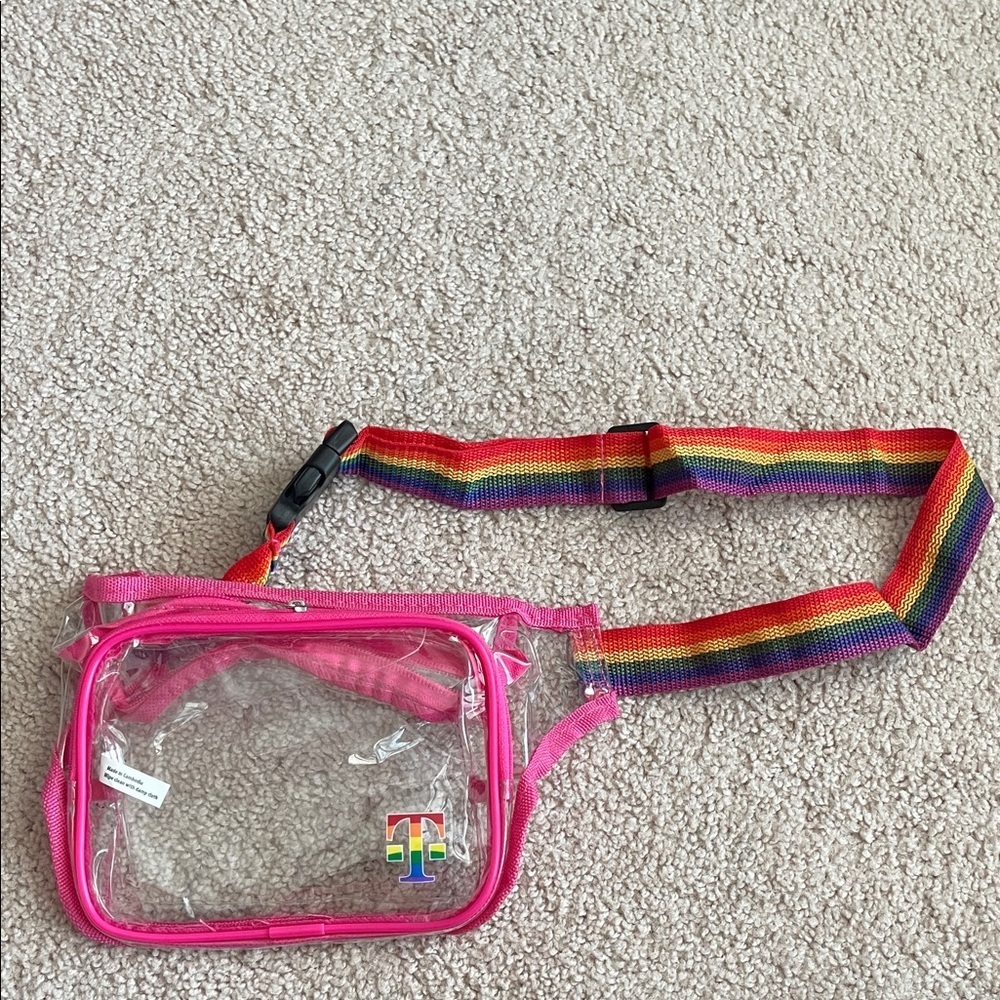 Pink and Rainbow Kids Clear Fanny Pack